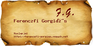 Ferenczfi Gorgiás névjegykártya